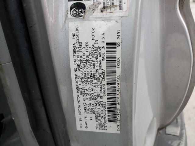 5TETU62N05Z023881 - 2005 TOYOTA TACOMA PRERUNNER ACCESS CAB SILVER photo 12