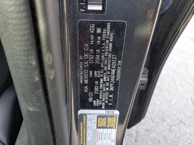 3KPF24AD4ME409127 - 2021 KIA FORTE FE GRAY photo 12