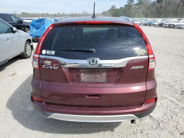 2HKRM4H7XGH699901 - 2016 HONDA CR-V EXL BURGUNDY photo 6