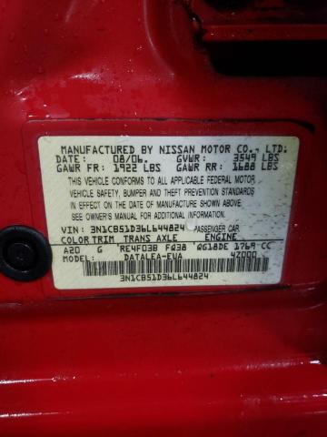 3N1CB51D36L644824 - 2006 NISSAN SENTRA 1.8 RED photo 13