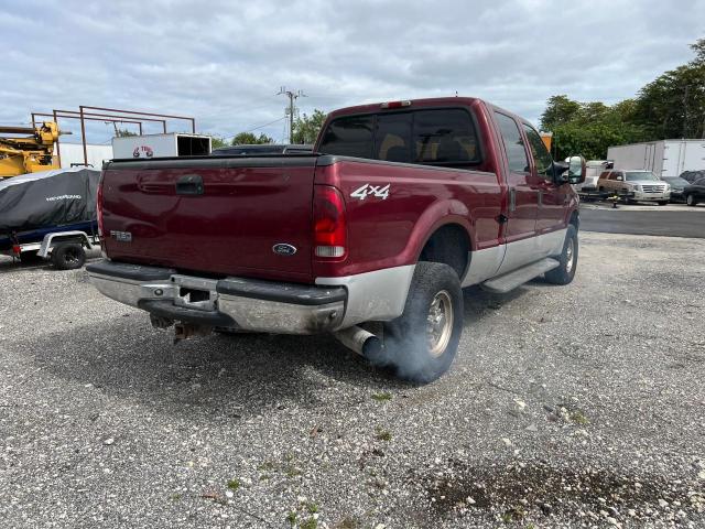 1FTNW21P64EA84409 - 2004 FORD F250 SUPER DUTY BURGUNDY photo 4