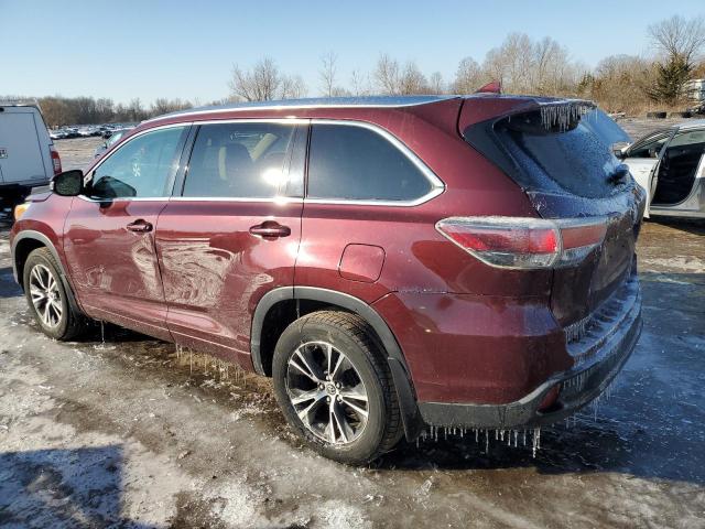 5TDJKRFH3GS230462 - 2016 TOYOTA HIGHLANDER XLE MAROON photo 2