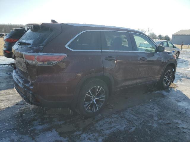 5TDJKRFH3GS230462 - 2016 TOYOTA HIGHLANDER XLE MAROON photo 3
