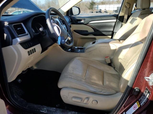 5TDJKRFH3GS230462 - 2016 TOYOTA HIGHLANDER XLE MAROON photo 7