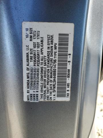 5FNRL5H44BB014796 - 2011 HONDA ODYSSEY EX BLUE photo 13