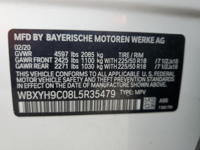 WBXYH9C08L5R35479 - 2020 BMW X2 SDRIVE28I WHITE photo 12