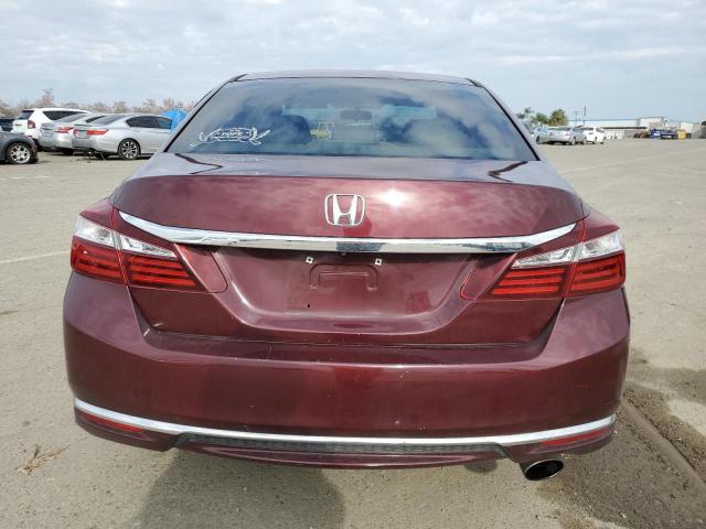 1HGCR2F39HA271369 - 2017 HONDA ACCORD LX BURGUNDY photo 6