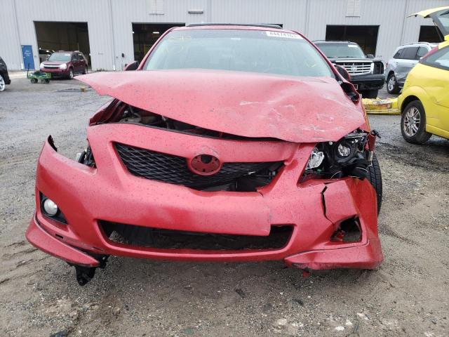 2T1BU4EE1AC487497 - 2010 TOYOTA COROLLA BASE RED photo 5