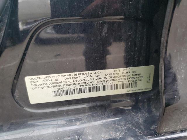 3VWRJ81KX8M163005 - 2008 VOLKSWAGEN JETTA WOLFSBURG 黑色 照片 13