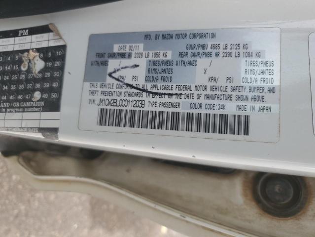 JM1CW2BL0C0112039 - 2012 MAZDA 5 WHITE photo 13