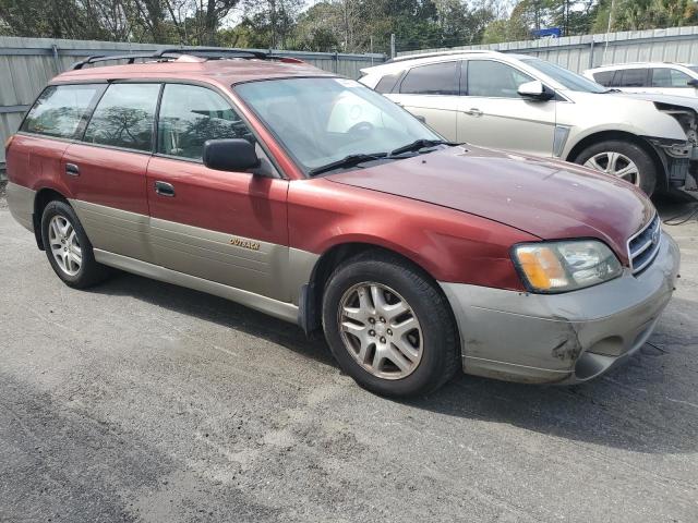 4S3BH665X27663903 - 2002 SUBARU LEGACY OUTBACK BURGUNDY photo 4