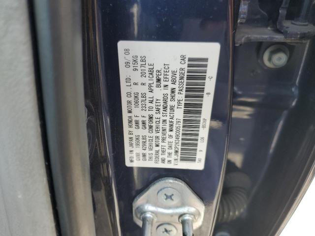 JHMCP26349C005797 - 2009 HONDA ACCORD LX BLUE photo 12