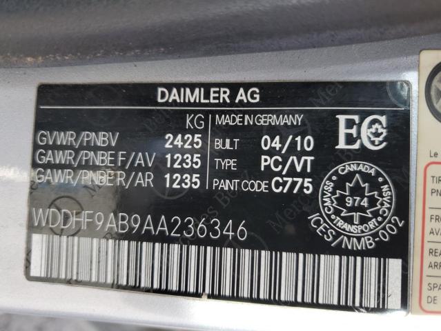 WDDHF9AB9AA236346 - 2010 MERCEDES-BENZ E 550 4MATIC SILVER photo 13