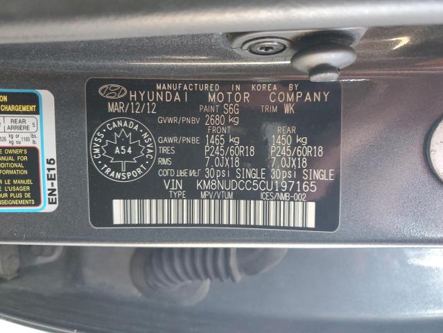 KM8NUDCC5CU197165 - 2012 HYUNDAI VERACRUZ GLS GRAY photo 13