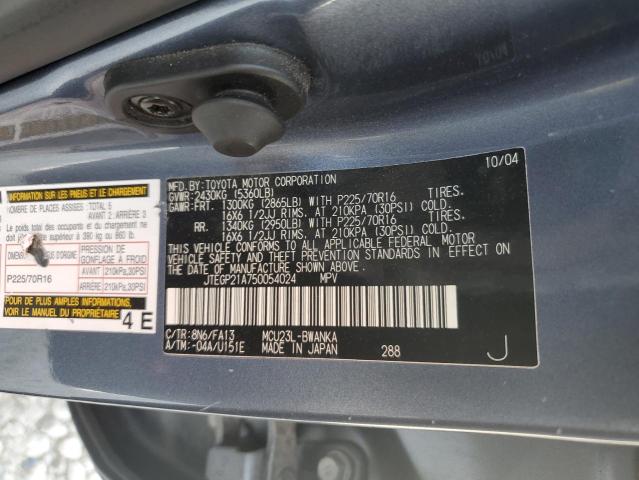 JTEGP21A750054024 - 2005 TOYOTA HIGHLANDER LIMITED GRAY photo 12