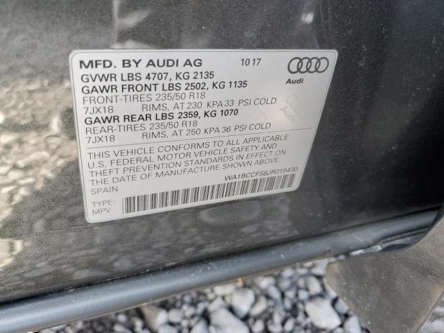 WA1BCCFS8JR015430 - 2018 AUDI Q3 PREMIUM CHARCOAL photo 14