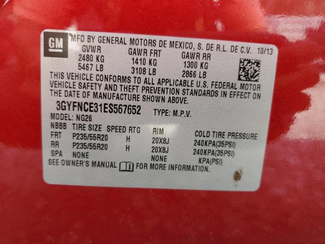 3GYFNCE31ES567652 - 2014 CADILLAC SRX PERFORMANCE COLLECTION Қызыл фото 13