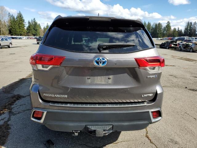 5TDDGRFH6JS050107 - 2018 TOYOTA HIGHLANDER HYBRID LIMITED GRAY photo 6