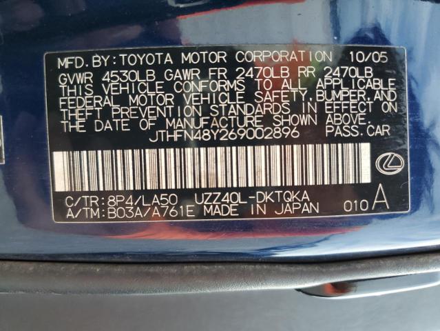 JTHFN48Y269002896 - 2006 LEXUS SC 430 BLUE photo 13