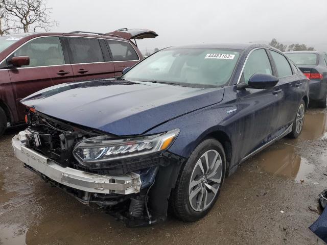 1HGCV3F48LA005795 - 2020 HONDA ACCORD HYBRID EX BLUE photo 1