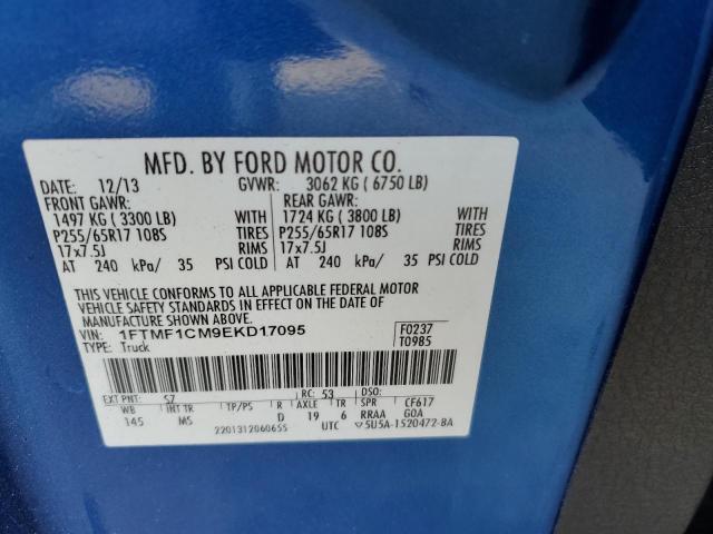 1FTMF1CM9EKD17095 - 2014 FORD F150 BLUE photo 12