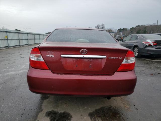 4T1BE32K42U018406 - 2002 TOYOTA CAMRY LE BURGUNDY photo 6