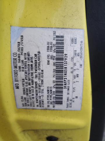 3FAFP31NX5R137929 - 2005 FORD FOCUS ZX3 YELLOW photo 13