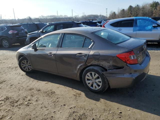 2HGFB2F50CH554238 - 2012 HONDA CIVIC LX GRAY photo 2