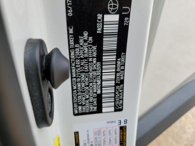 NMTKHMBX4JR020199 - 2018 TOYOTA C-HR XLE WHITE photo 13