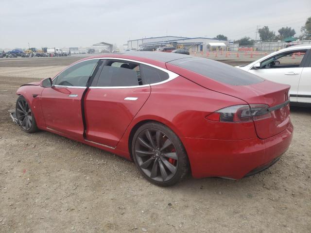 5YJSA1E44HF186162 - 2017 TESLA MODEL S მუქწითელი ფოტო 2