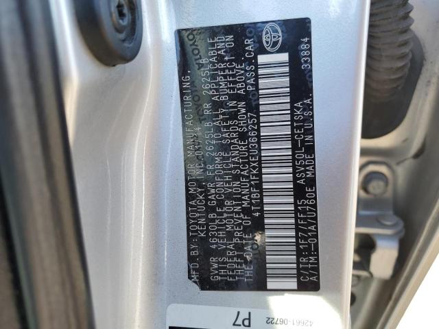 4T1BF1FKXEU366257 - 2014 TOYOTA CAMRY L SILVER photo 12