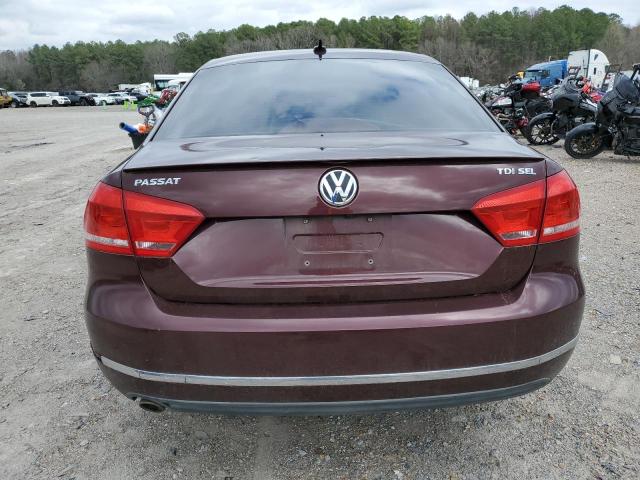 1VWCN7A38DC079838 - 2013 VOLKSWAGEN PASSAT SEL MAROON photo 6