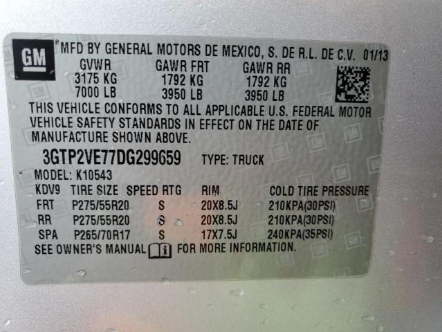 3GTP2VE77DG299659 - 2013 GMC SIERRA K1500 SLE SILVER photo 13