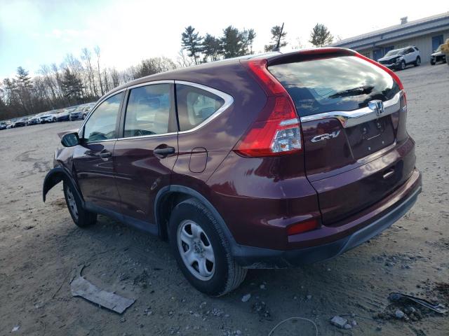 5J6RM4H31FL111336 - 2015 HONDA CR-V LX BURGUNDY photo 2