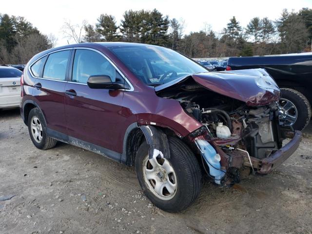 5J6RM4H31FL111336 - 2015 HONDA CR-V LX BURGUNDY photo 4