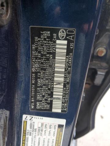 2T1KR32EX7C649460 - 2007 TOYOTA COROLLA MA XR BLUE photo 12