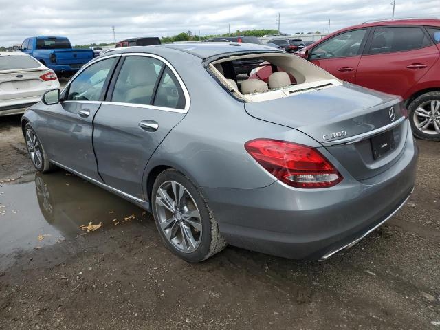 55SWF4JB2GU162190 - 2016 MERCEDES-BENZ C 300 SILVER photo 2