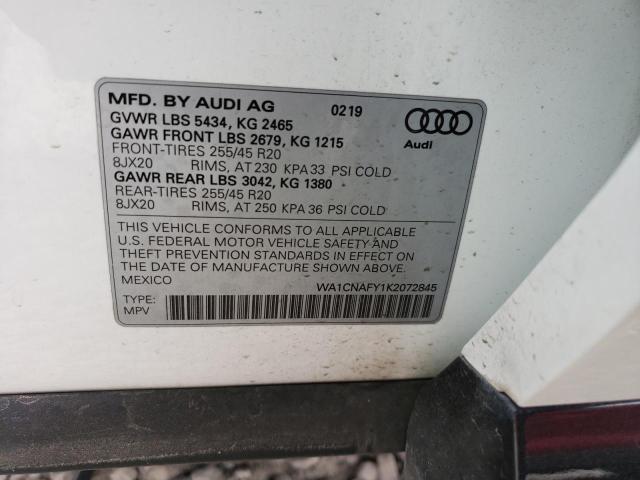 WA1CNAFY1K2072845 - 2019 AUDI Q5 PRESTIGE WHITE photo 14