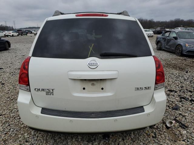 5N1BV28U85N139005 - 2005 NISSAN QUEST S WHITE photo 6