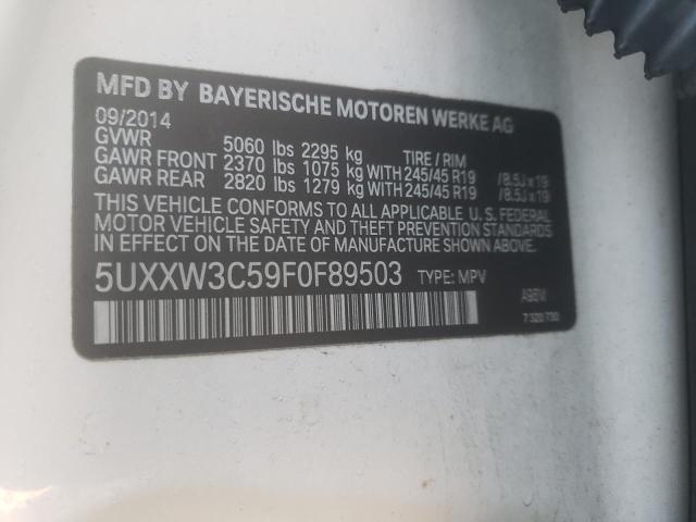 5UXXW3C59F0F89503 - 2015 BMW X4 XDRIVE28I WHITE photo 12