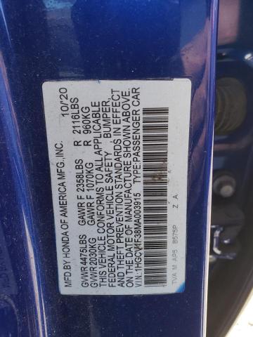 1HGCV1F38MA003915 - 2021 HONDA ACCORD SPORT BLUE photo 13