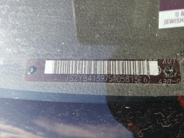 JS2YB413975105815 - 2007 SUZUKI SX4 MAROON photo 12
