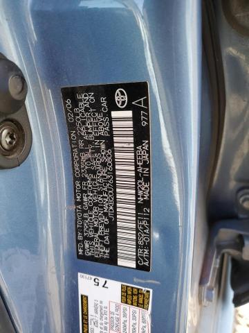 JTDKB20U763160806 - 2006 TOYOTA PRIUS BLUE photo 12