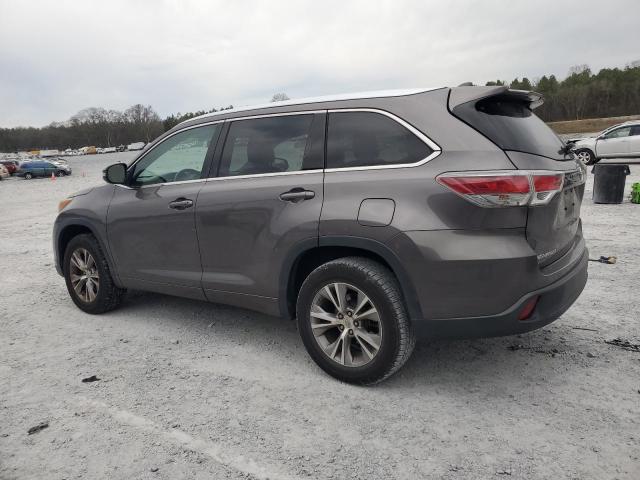 5TDKKRFHXFS044517 - 2015 TOYOTA HIGHLANDER XLE GRAY photo 2