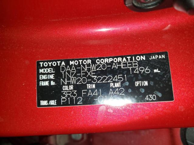 NHW203222451 - 2006 TOYOTA PRIUS RED photo 12