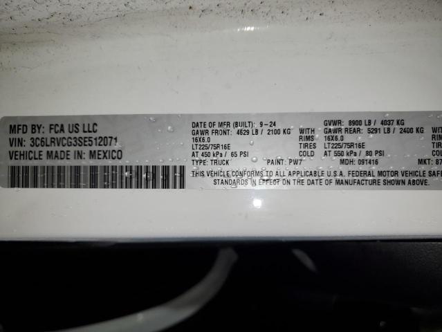 3C6LRVCG3SE512071 - 2025 RAM PROMASTER 2500 HIGH Ağ foto 13