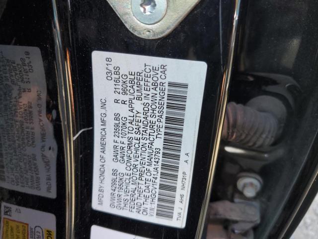 1HGCV1F41JA143793 - 2018 HONDA ACCORD EX 黑色 照片 13
