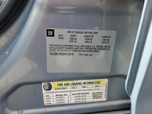 1G1ZH57B094173519 - 2009 CHEVROLET MALIBU 1LT 蓝色 照片 12