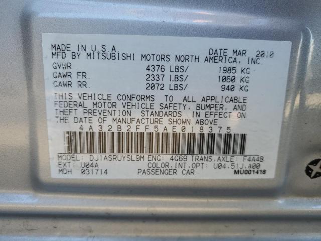 4A32B2FF5AE018375 - 2010 MITSUBISHI GALANT FE SILVER photo 12