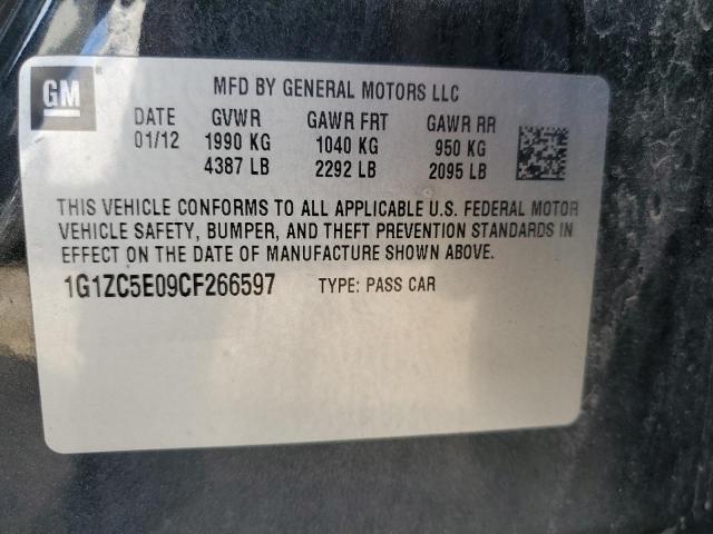 1G1ZC5E09CF266597 - 2012 CHEVROLET MALIBU 1LT 黑色 照片 12